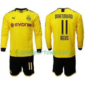 Koszulka Borussia Dortmund Reus 11 Dziecięcy Domowe Koszulki Piłkarskie 2019-2020 Długi Rękaw